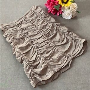 Unique Ruched Taupe Skirt